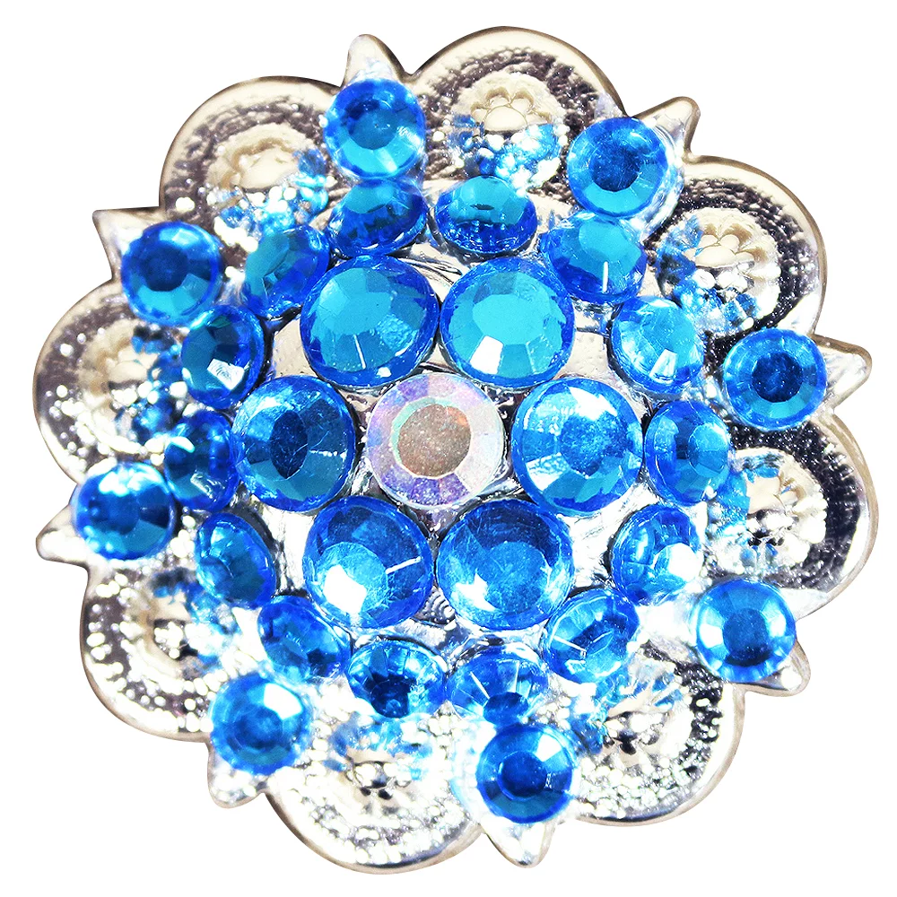 10HS 8 Hilason Western Berry Conchos Glass Rhinestones Bling 1.5