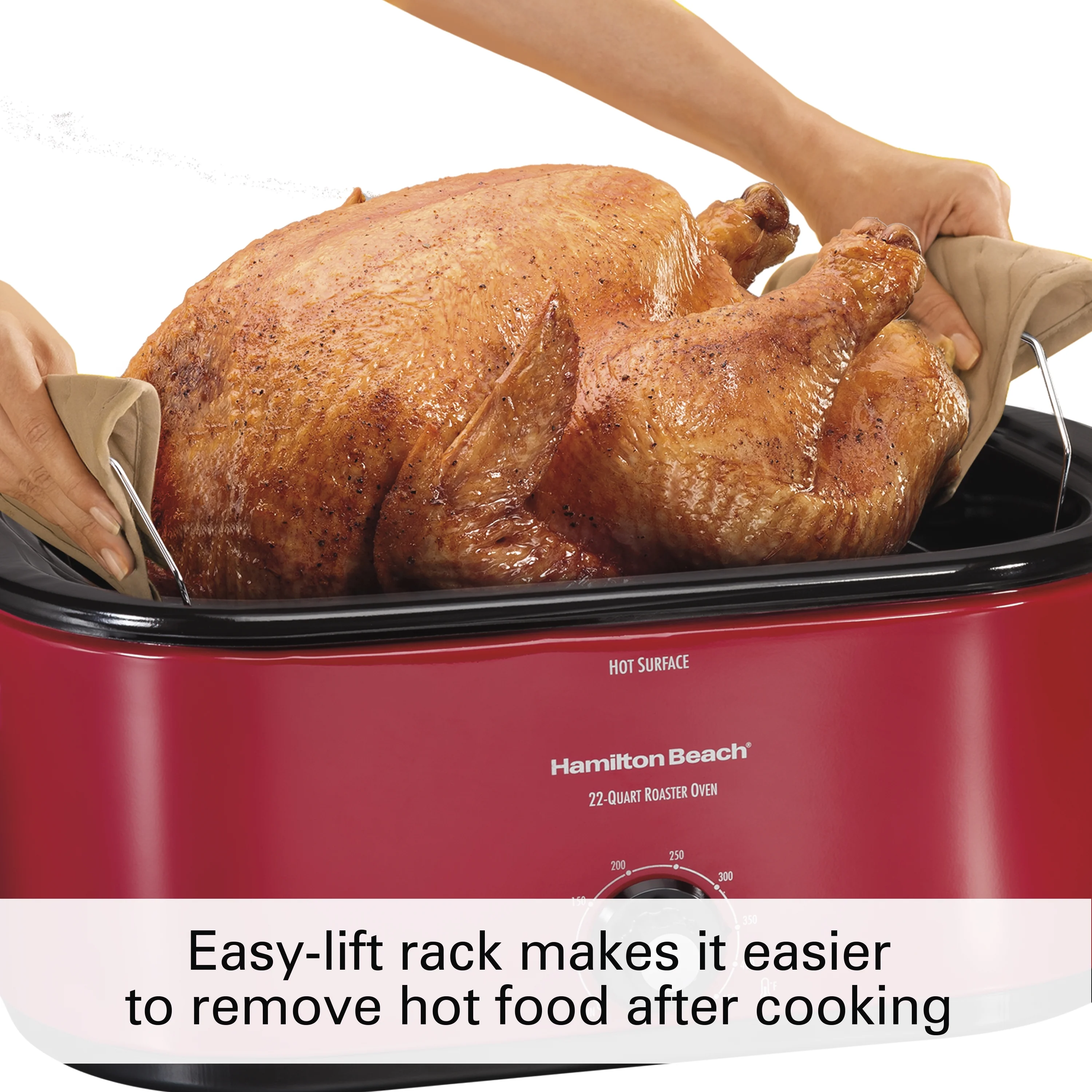 Hamilton Beach 22 Quart Roaster Oven, Fits 28 lb Turkey, Red, Model# 32231