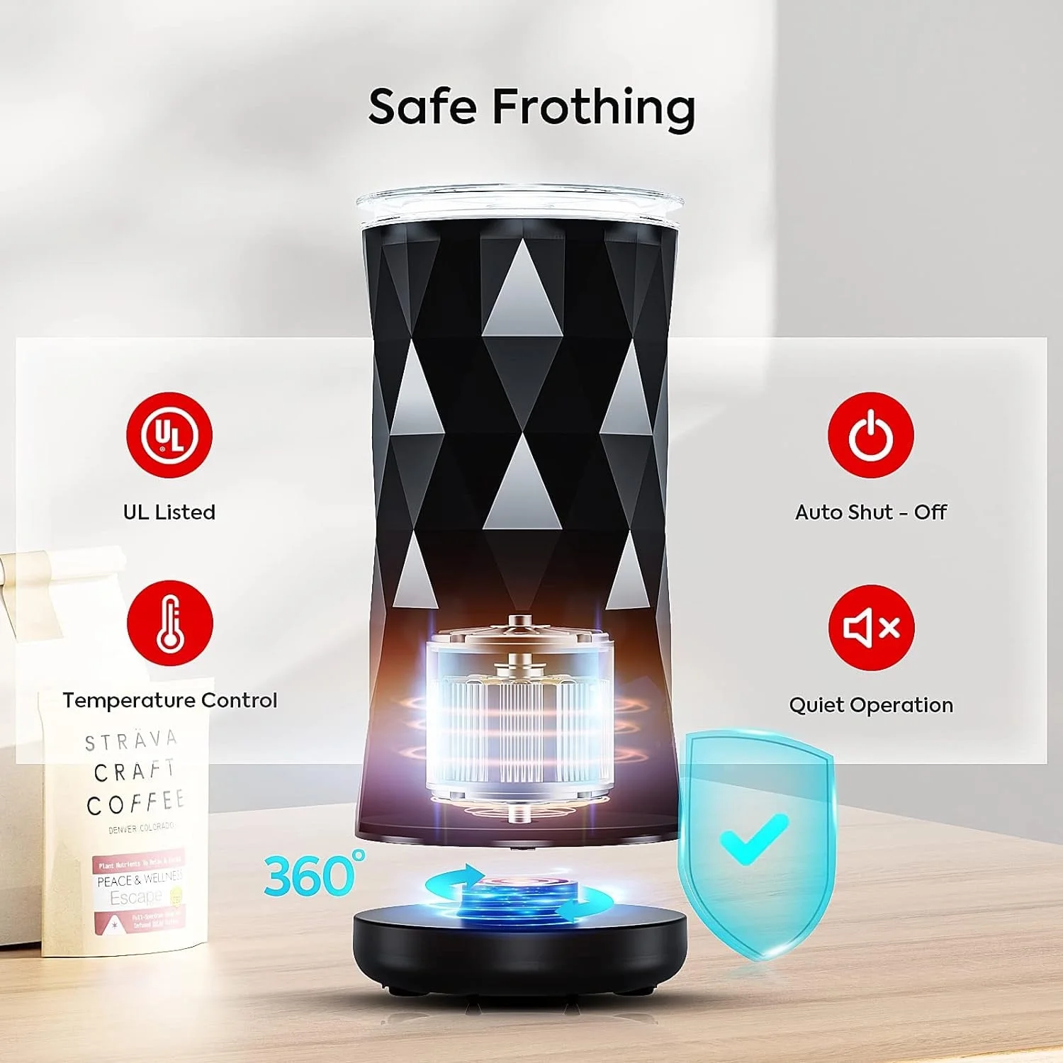 240ML 8.1 oz Electric Milk Frother, Milk Steamer, Automatic Stainless Steel Foam Maker with Hot &Cold Milk Functionality