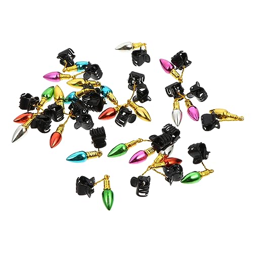 24pcs Delicate Beard Ornaments Clips Christmas Beard Bells for Holiday Decor Fun Facial Hair Accessories for Men and Women Random Colors for Festive Celebrations