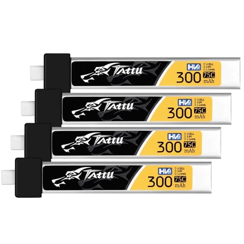 4pcs BT2.0 300mAh 1S Battery 3.8V 75C FPV Lipo Battery with BT2.0 Plug Connector for FPV Tiny Whoop 1S Brushless Whoop Drone