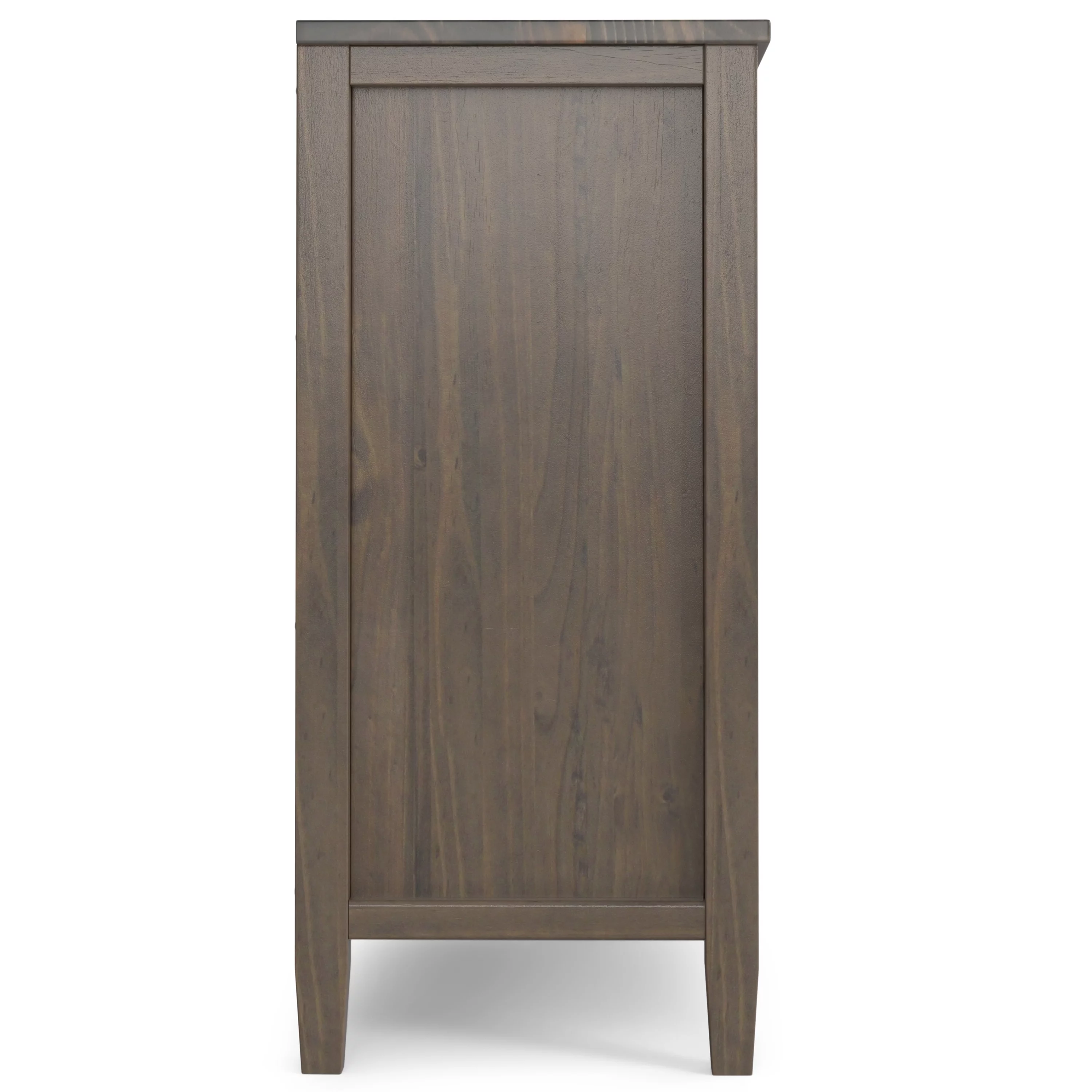 Simpli Home Ela SOLID WOOD 32 inch Wide Transitional Low Storage Cabinet in Smoky Brown