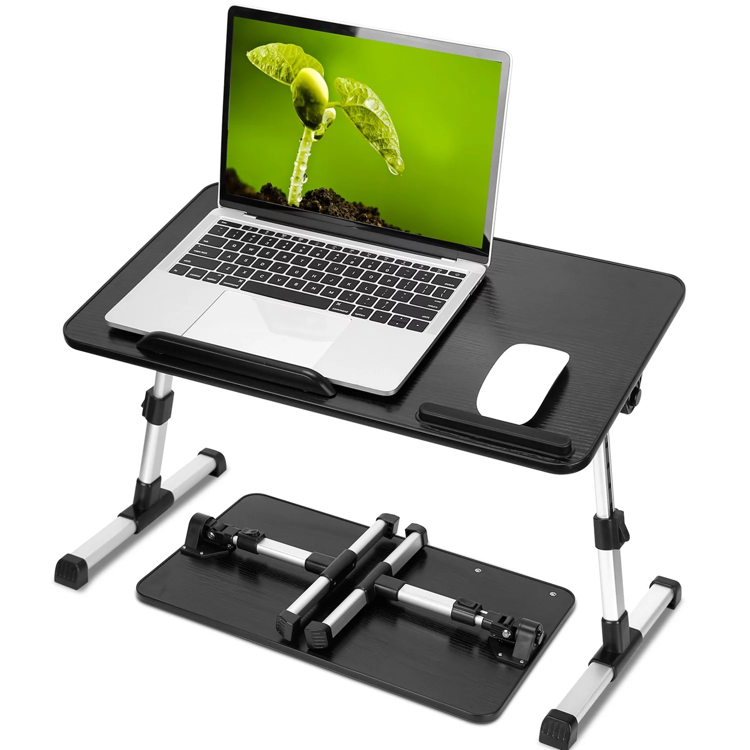 iMounTEK Foldable Laptop Table Stand Portable Desk Bed Tray Height Angle Adjustable Breakfast Tray Reading Table For Sofa Couch Floor Dormitory,L Size