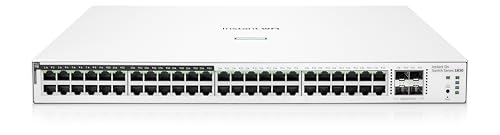 HPE Networking Instant On Switch Series 1830 48-Port Gb Smart-Managed Layer 2 Ethernet Switch with PoE | 48x 1G | 4X SFP | 24x CL4 PoE (370W) | Fan-Less | US Cord (JL815A#ABA)