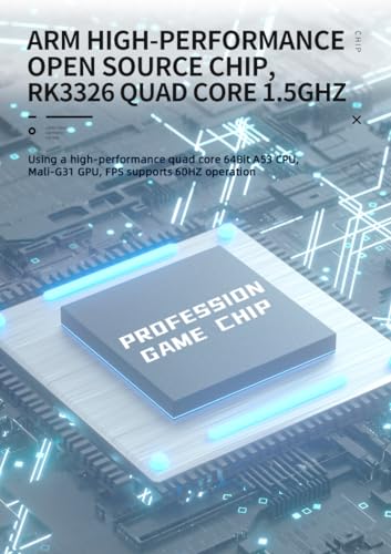 Powkiddy RGB20S Handheld Arcade Console - Built-in 15,000 Games & 64G, 3.5 Inch IPS Screen, Open Source System, Classic Emulator (Black)