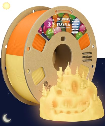 OVERTURE PLA Filament 1.75mm PLA 3D Printer Filament, 2kg Cardboard Spool (4.4lbs), Dimensional Accuracy +/- 0.02mm, Fit Most FDM Printer (Black 2-Pack)