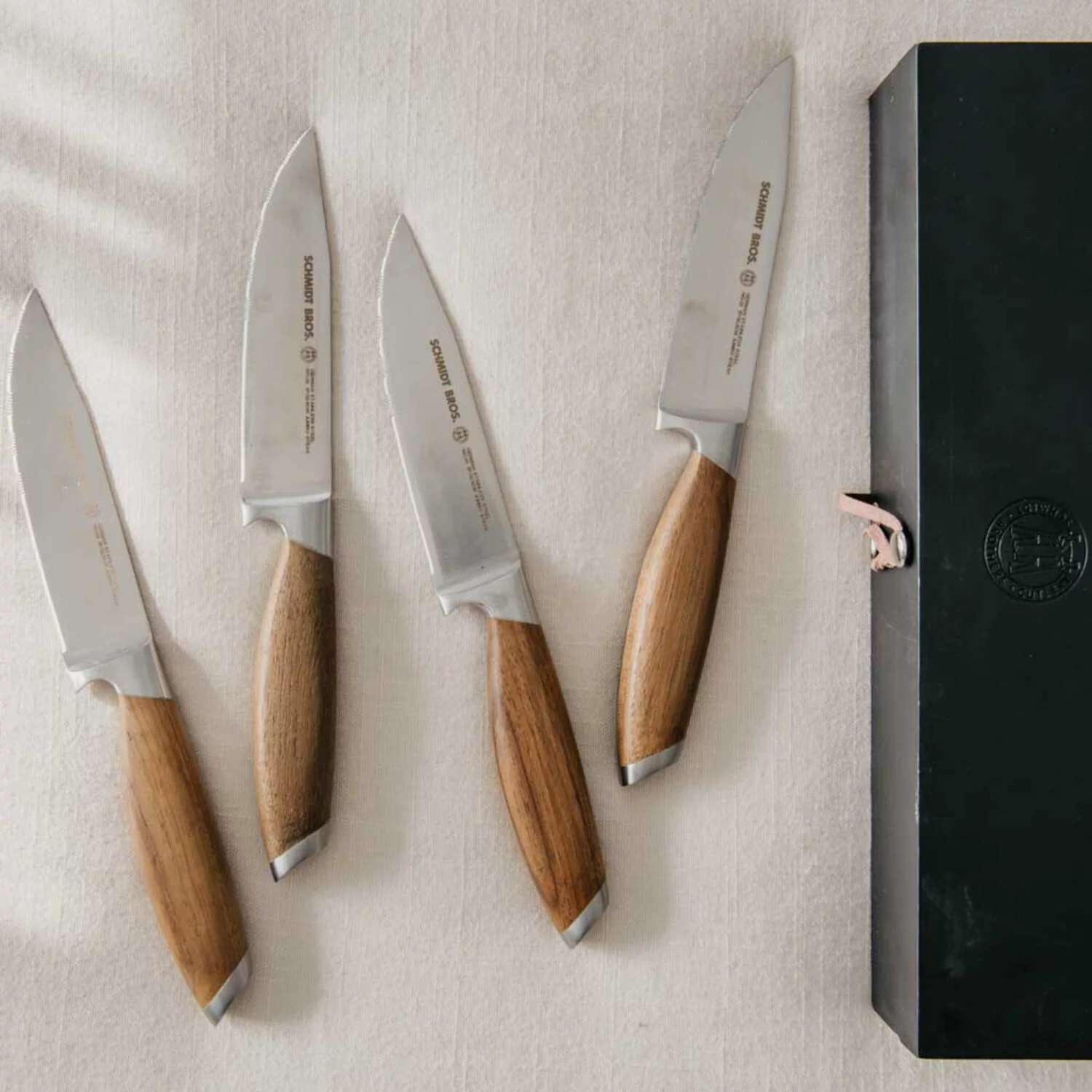 Schmidt Brothers™ Cutlery Bonded Teak, 4-Piece Jumbo Steak Knife Set
