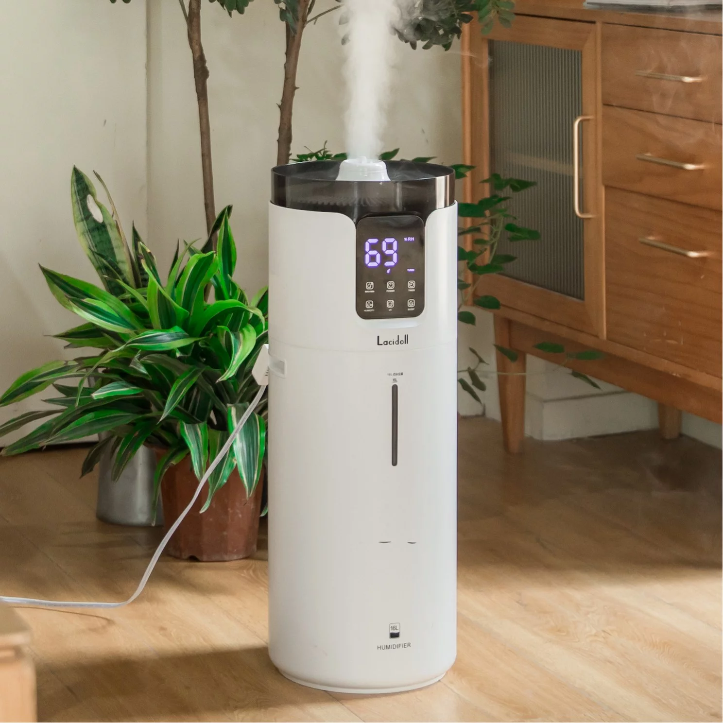 Humidifiers for Large Room Whole-house 1000 sq.ft., 4.2Gal/16L Cool Mist Ultrasonic Humidifiers 1000mL/h for Greenhouse, office