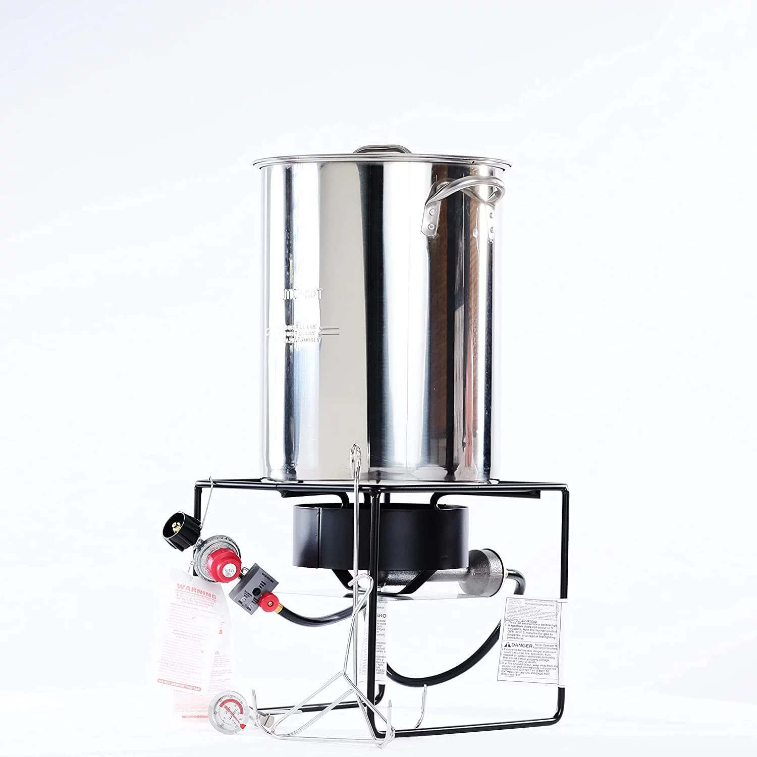 12 in. Welded Square Turkey Fryer Package with Stainless Steel Turkey Pot