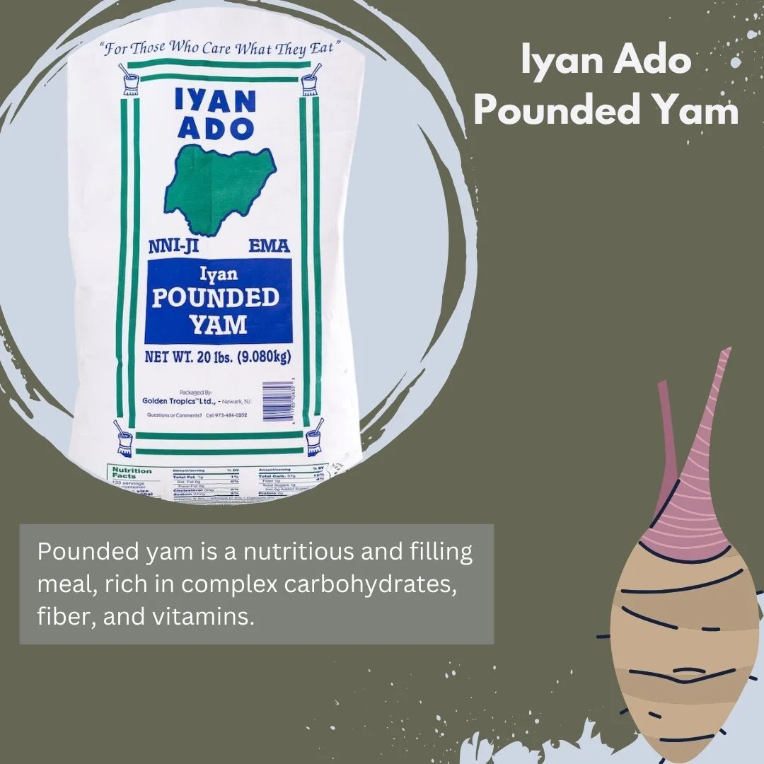 Iyan Ado Pounded Yam 20lbs - Authentic Fresh Yam for Traditional Nigerian Cuisine - Nutritious and Vitamin-Rich Yam