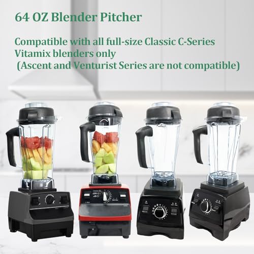 For Vitamix Blender Pitcher 64 oz. -60865, Clear, 5200 Replacement Pitcher Compatible with Vitamix blender 4500, 5000, 5200, 6000, 6300