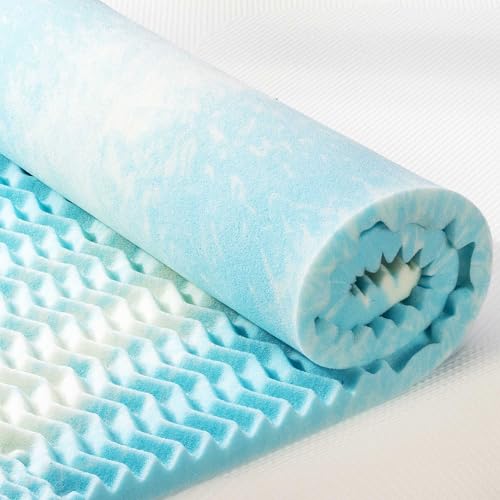 Best Price Mattress 2 Inch Swirl Gel AeroBreeze Cooling Air Flow Memory Foam Mattress Topper, Dorm Essentials, Full