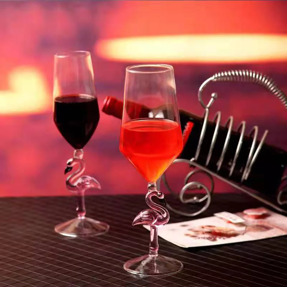 Creative Flamingo Martini Glass, Set of 2 Champagne Glasses, 12 Ounce Wine Glass, Red Wine Glass, Birthday gift, Wedding & Celebrations Cup(2, 350ml)