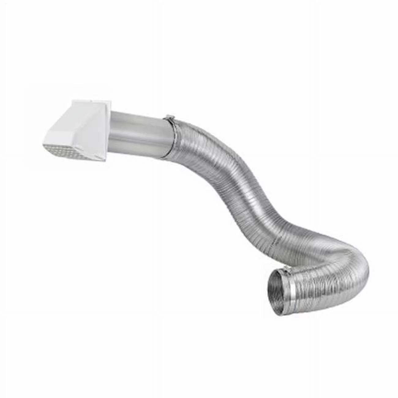 4 in. x 8 ft. Rigiflex Dryer Vent Hood Kit, White