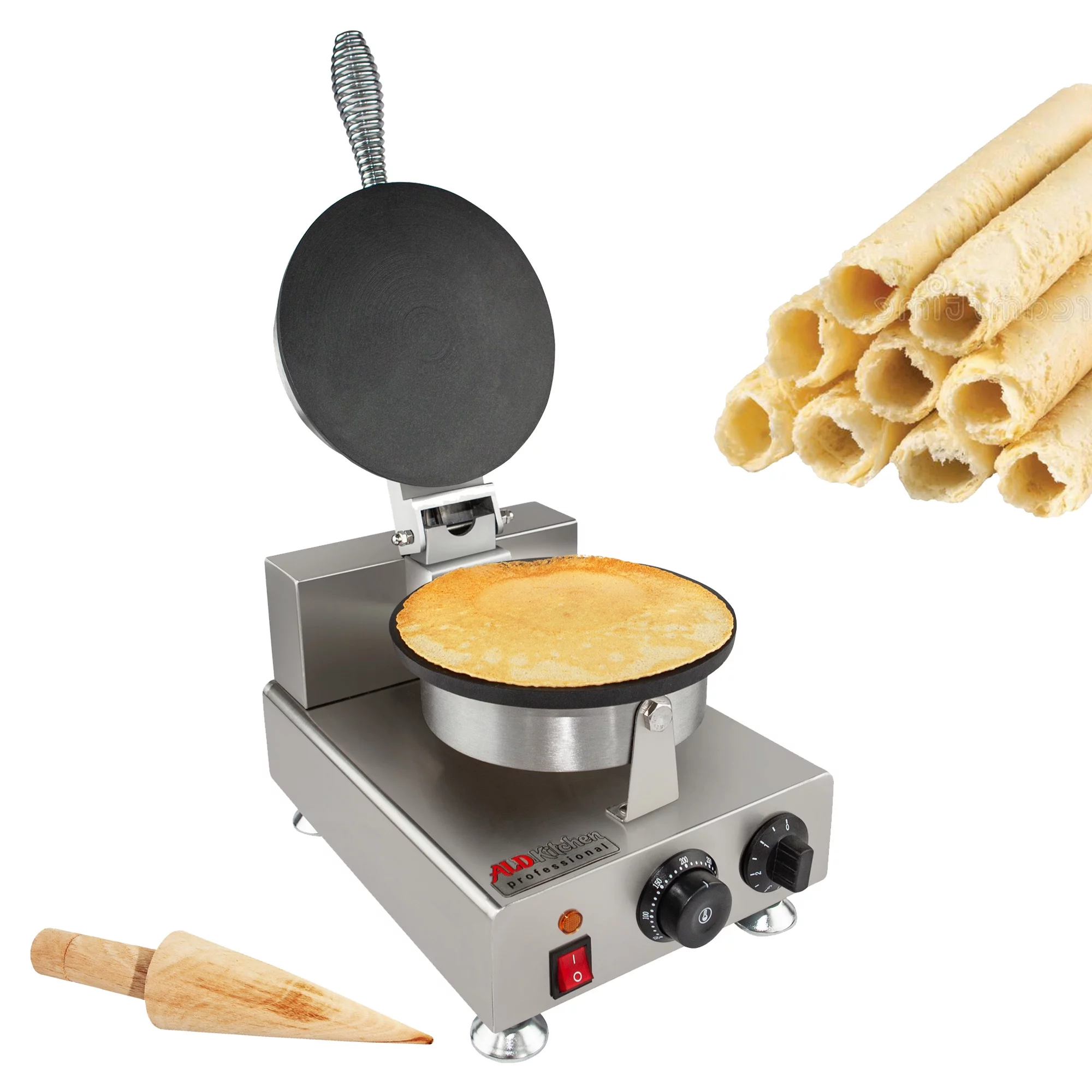 Nonstick Electric Egg Biscuit Roll Maker Machine Bake Machine Baker Pastry Making Baking Tools Electric Egg Roll Ice Cream Cone Maker (Ice Cream (plain)