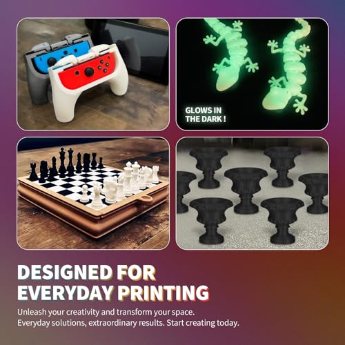 OVERTURE PLA Filament 1.75mm PLA 3D Printer Filament, 2kg Cardboard Spool (4.4lbs), Dimensional Accuracy +/- 0.02mm, Fit Most FDM Printer (Black 2-Pack)