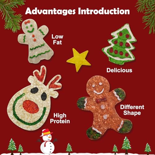 MON2SUN Holiday Christmas Dog Rawhide Treats Stocking for Small to Medium Dogs (13 Count)