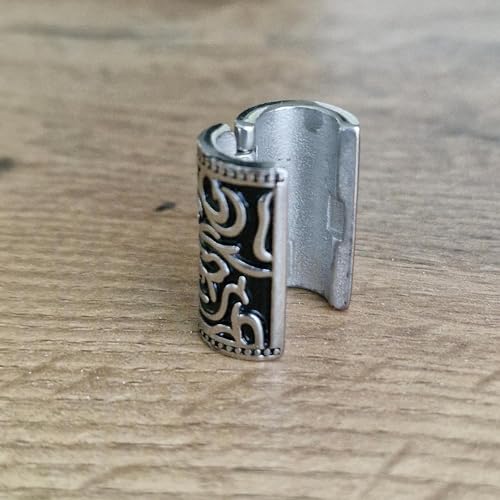 VALHALLA Opening Viking Beard Bead for Men 1pcs, Viking Hair Accessories 8x12x20mm, Dragon, Silver Stainless Steel Large