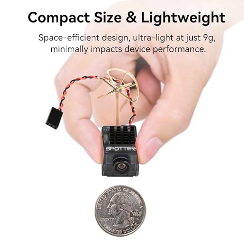 RunCam Spotter V2 FPV Camera and Transmitter Kit, 5.8G Micro AIO Cam, OSD, Integrated Mic, FOV170 Degree 700TVL, 40CH, 20MW-200MW Adjustable