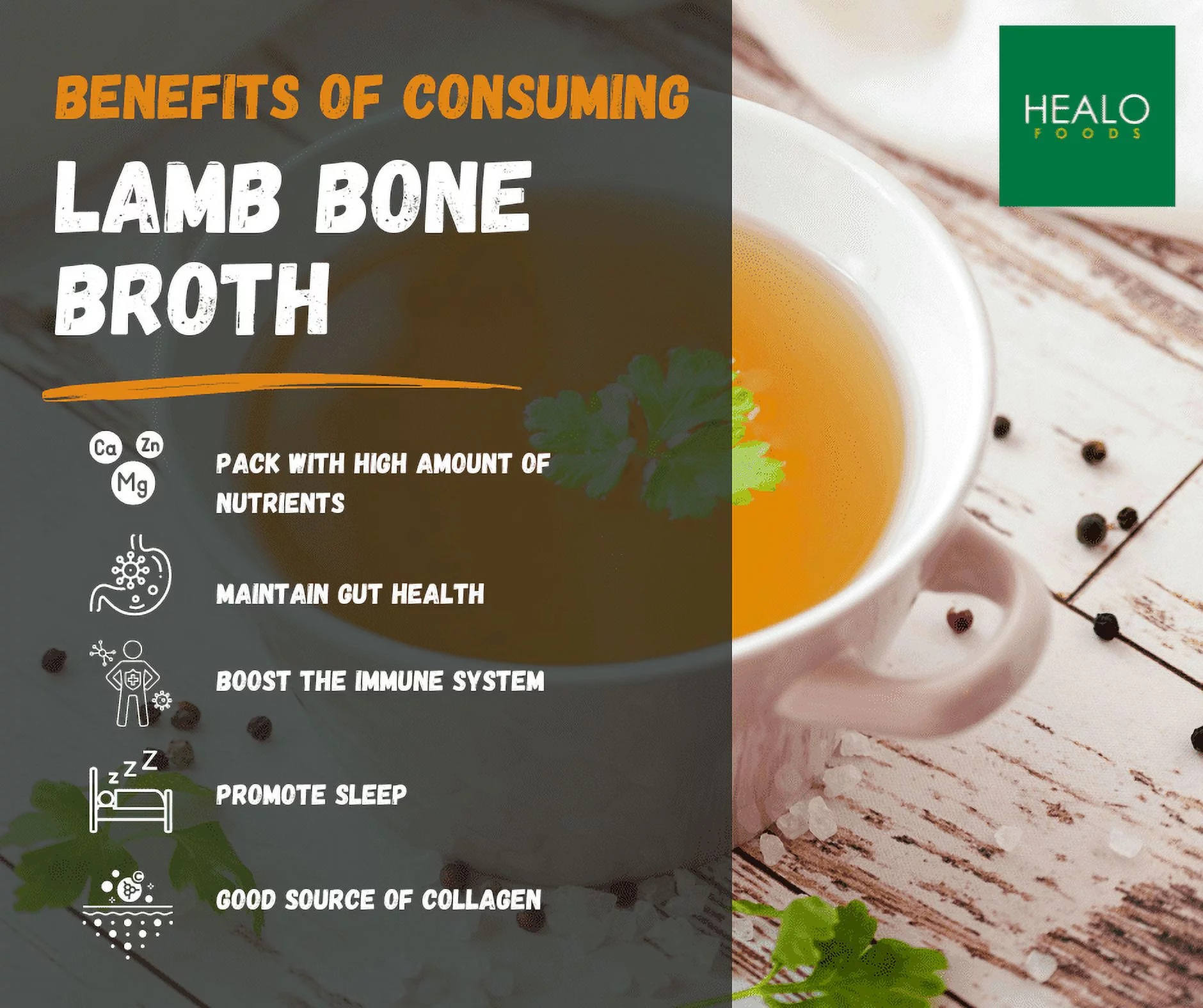 Healo Foods All Natural Lamb Bone Broth 6-Pack
