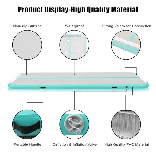 Inflatable Gymnastics Mat Training Mats 6.6ft/10ft/13ft/16ft/20ft Tumble Track with Air Pump for Gym Training Yoga Cheerleading Tumble Water Gymnastics