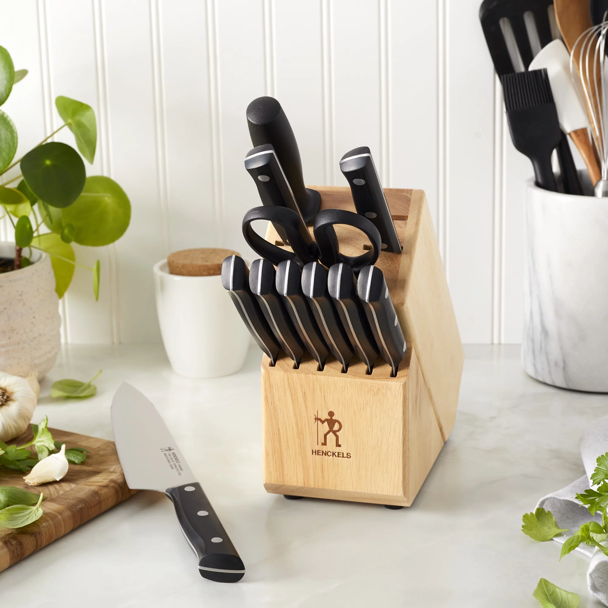 J.a. Henckels Dynamic Cutlery & Natural Wood Block 12-Pc. Set