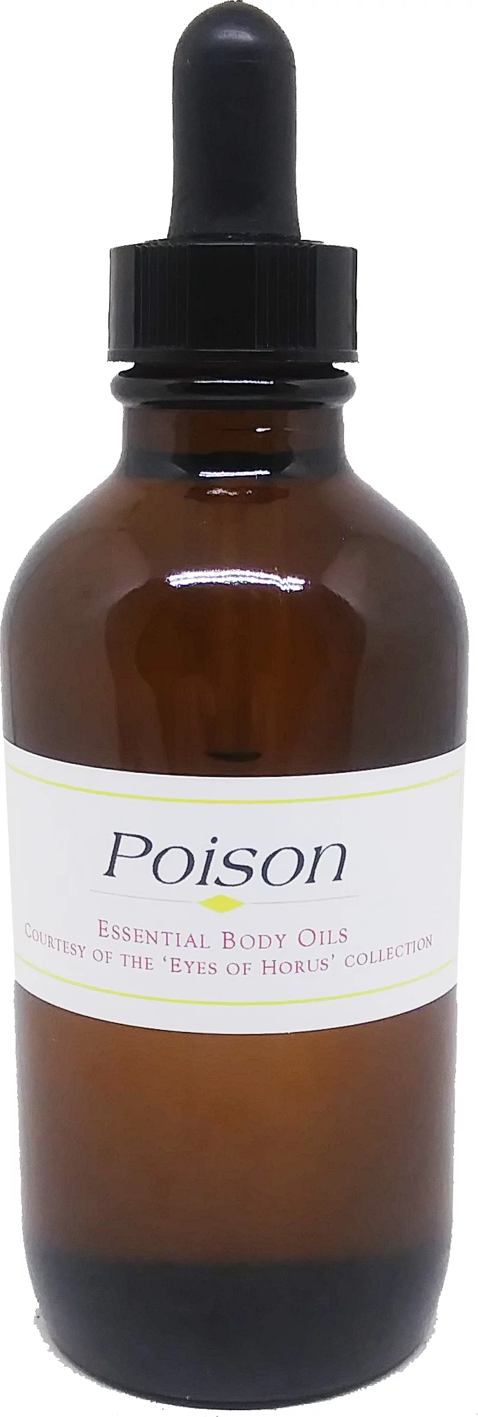 Poison - Type Scented Body Oil Fragrance [Glass Dropper Top - Brown Amber Glass - Gold - 4 oz.]