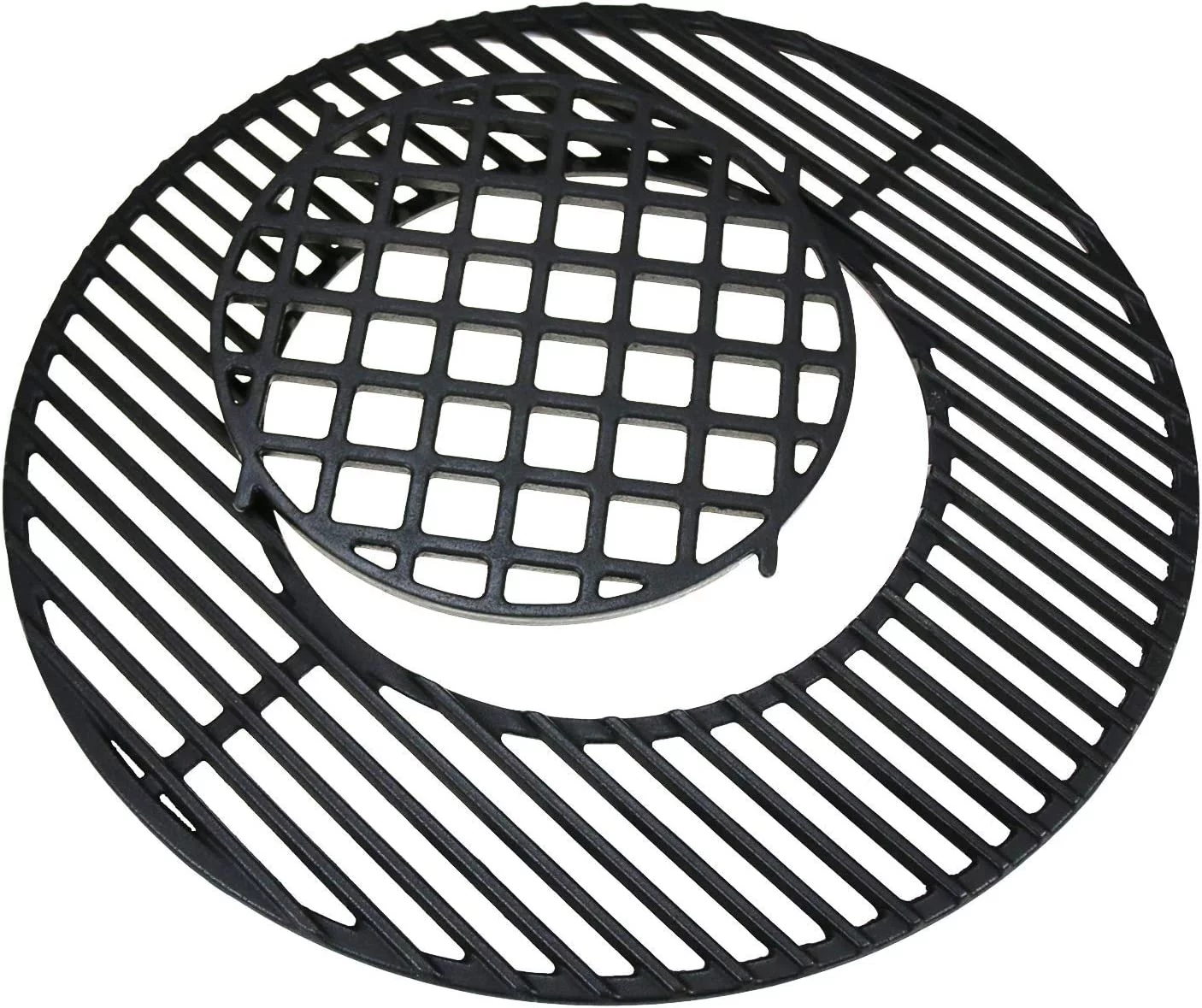 Grisun 8835 Cast Iron Gourmet BBQ System Cooking Grate for Weber 22.5 inches One-Touch Silver, Bar-B-Kettle, Master-Touch and One-Touch, 22 1/2 Inch Weber Performer and Premium Charcoal Grill