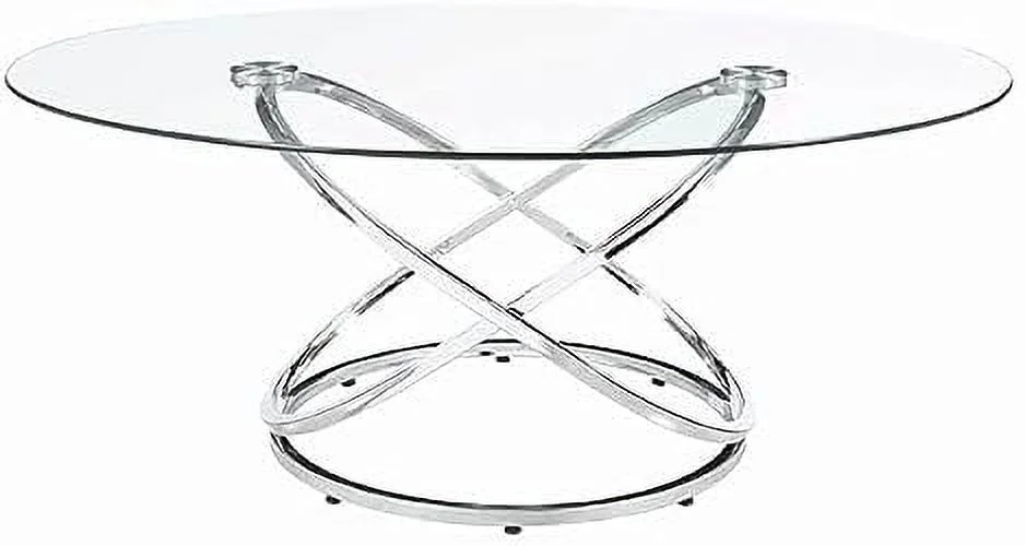 Modern 3 Piece Coffee Set With 2 End Tables, Glass , Chrome