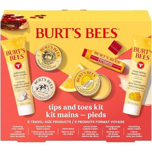 Burt's Bees Gifts Ideas - Classics Set, 6 Products in Giftable Tin – Cuticle Cream, Hand Salve, Lip Balm, Res-Q Ointment, Hand Repair and Foot Cream