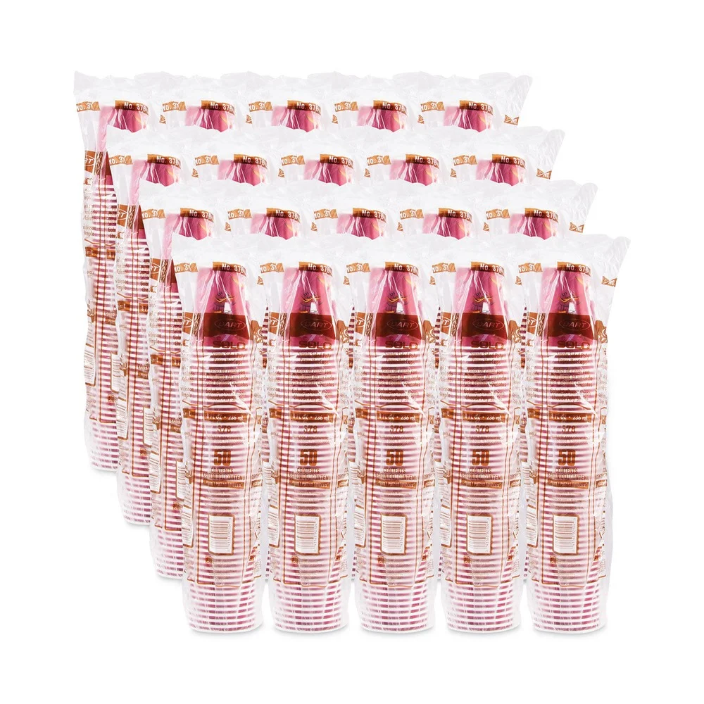 Solo Cup 378SI0041CT Bistro Design Disposable Paper Cups 8 fl oz, Maroon - 1000 / Carton
