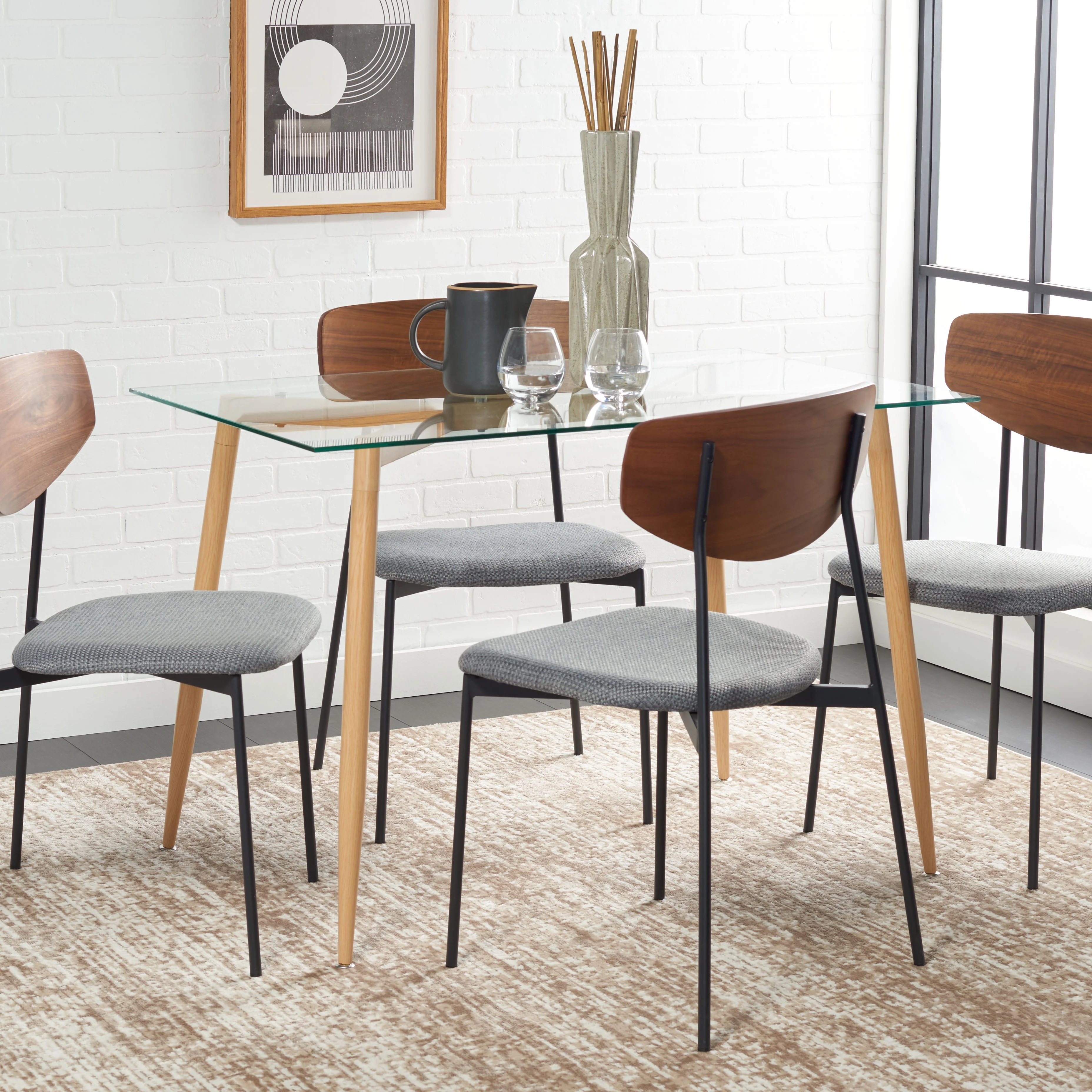 SAFAVIEH Averill Scandinavian Glass Dining Table, Clear (43.3 in. W x 29.5 in. D x 29.5 in. H)