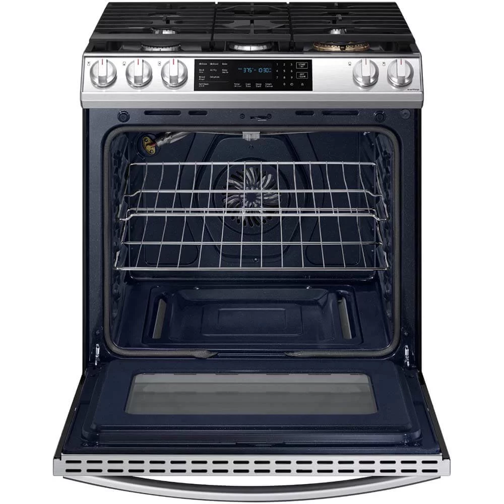 SAMSUNG NX60T8511SS 6.0 cu. ft. Smart Slide-in Gas Range with Air Fry in Stainless Steel