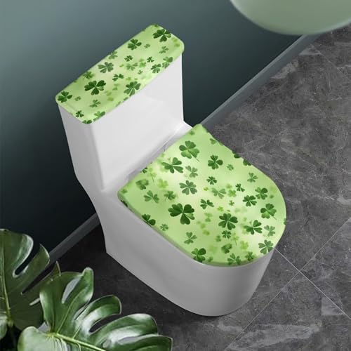 Christmas Bow Bell Toilet Tank Lid Cover and Toilet Seat Lid Cover 2 Pcs Set Toilets Covers with Elastic Cloth Fits Most Toilets Tanks & Lids