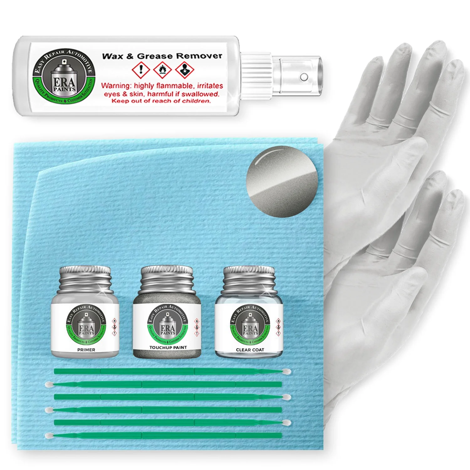 ERA Paints (FS/KS4 - Mystic Sage Metallic) Compatible with Nissan Quest 1998-1999 Exact Match Touch Up Paint Clear Primer and Basic Kit