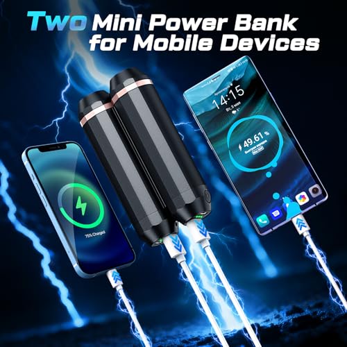 3-in-1 AI Hand Warmers Rechargeable 10000mAh, Dual Power Bank & Flashlight, 24Hrs 360° Heating Portable Pocket Heater, Outdoors Hunting Camping Accessories, Gift for Men Women