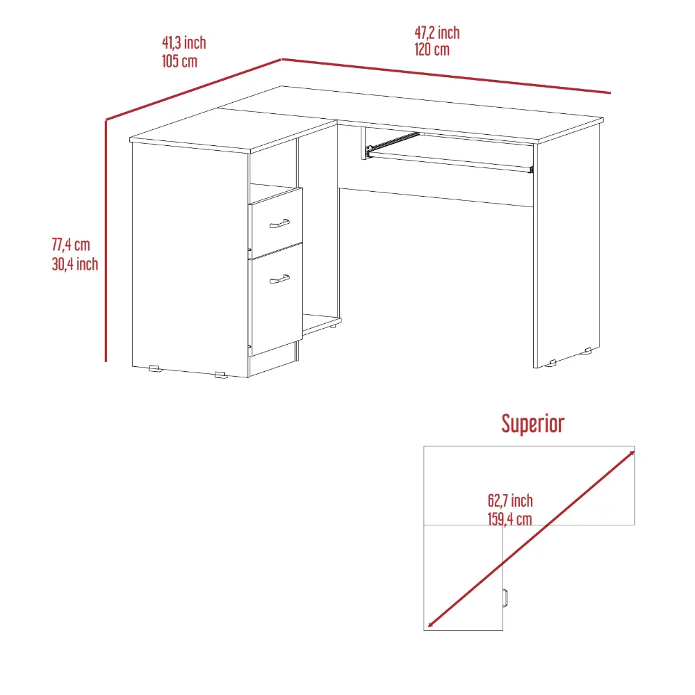 Boahaus Nagpur Desk (Gray)