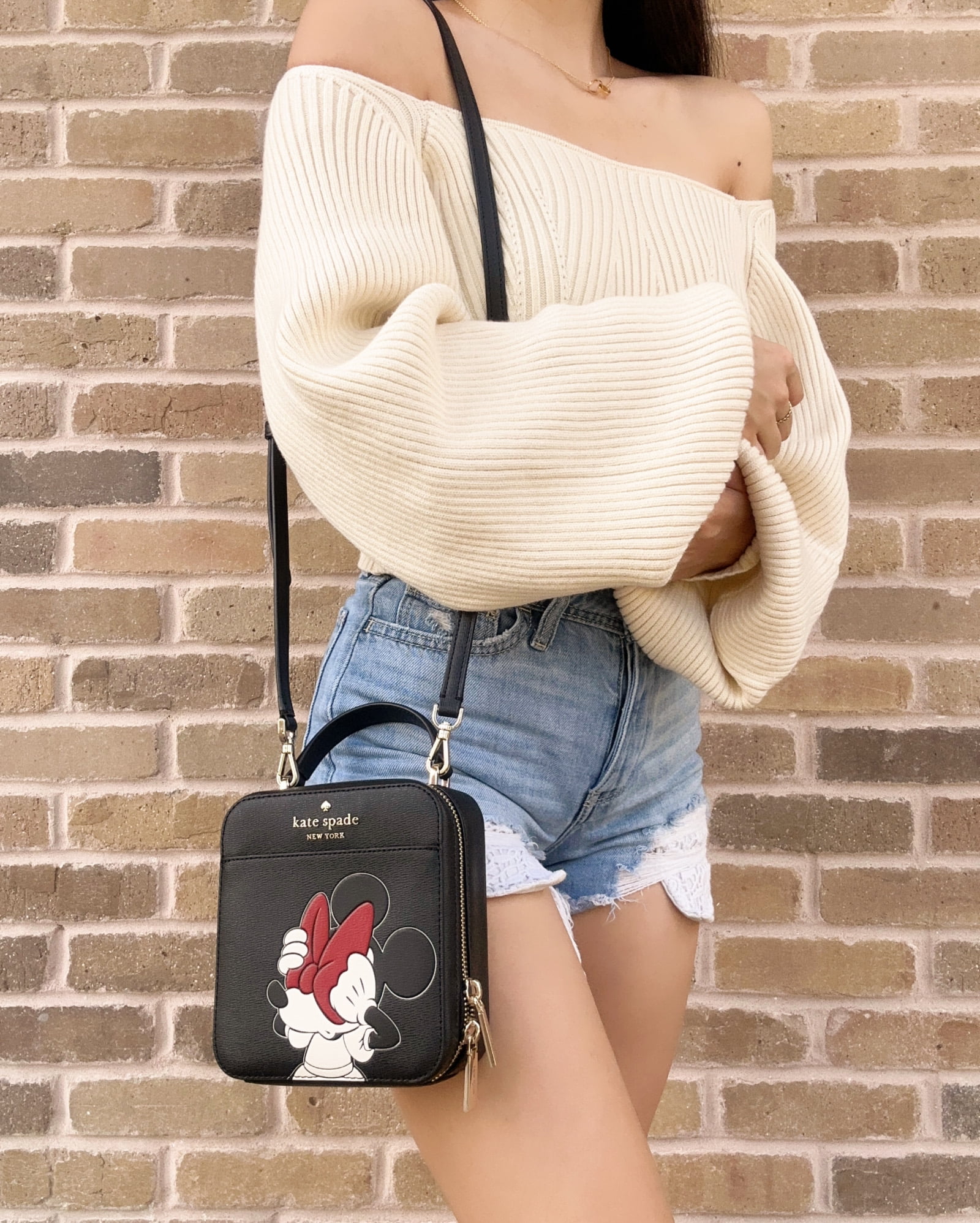 Kate Spade Disney Minnie Mouse Daisy Vanity Saffiano PVC Crossbody Handbag