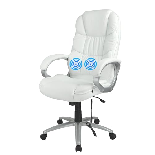 FDW Office Chair Computer High Back Adjustable Ergonomic Desk Chair Executive PU Leather Swivel Task Chair with Armrests Lumbar Support (Black)