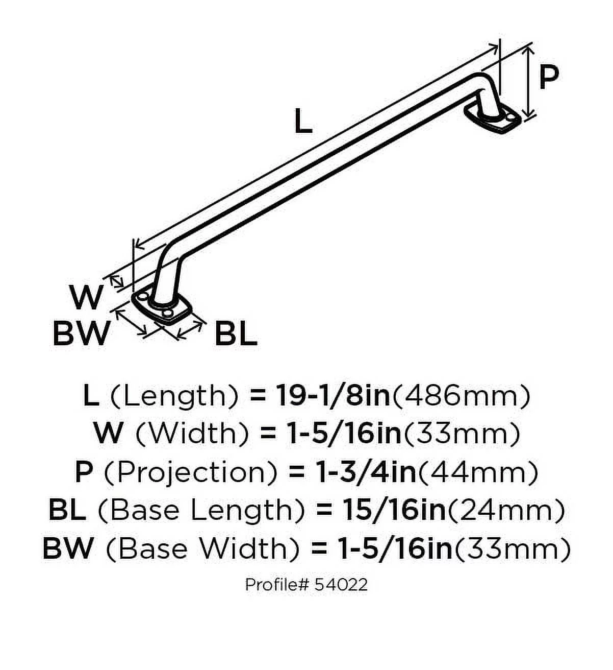 Amerock Rochdale 18 in (457 mm) Center-to-Center Satin Nickel Appliance Pull