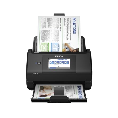Epson Workforce ES-580W Wireless Color Duplex Desktop Document Scanner for PC and Mac with 100-sheet Auto Document Feeder (ADF) and Intuitive 4.3