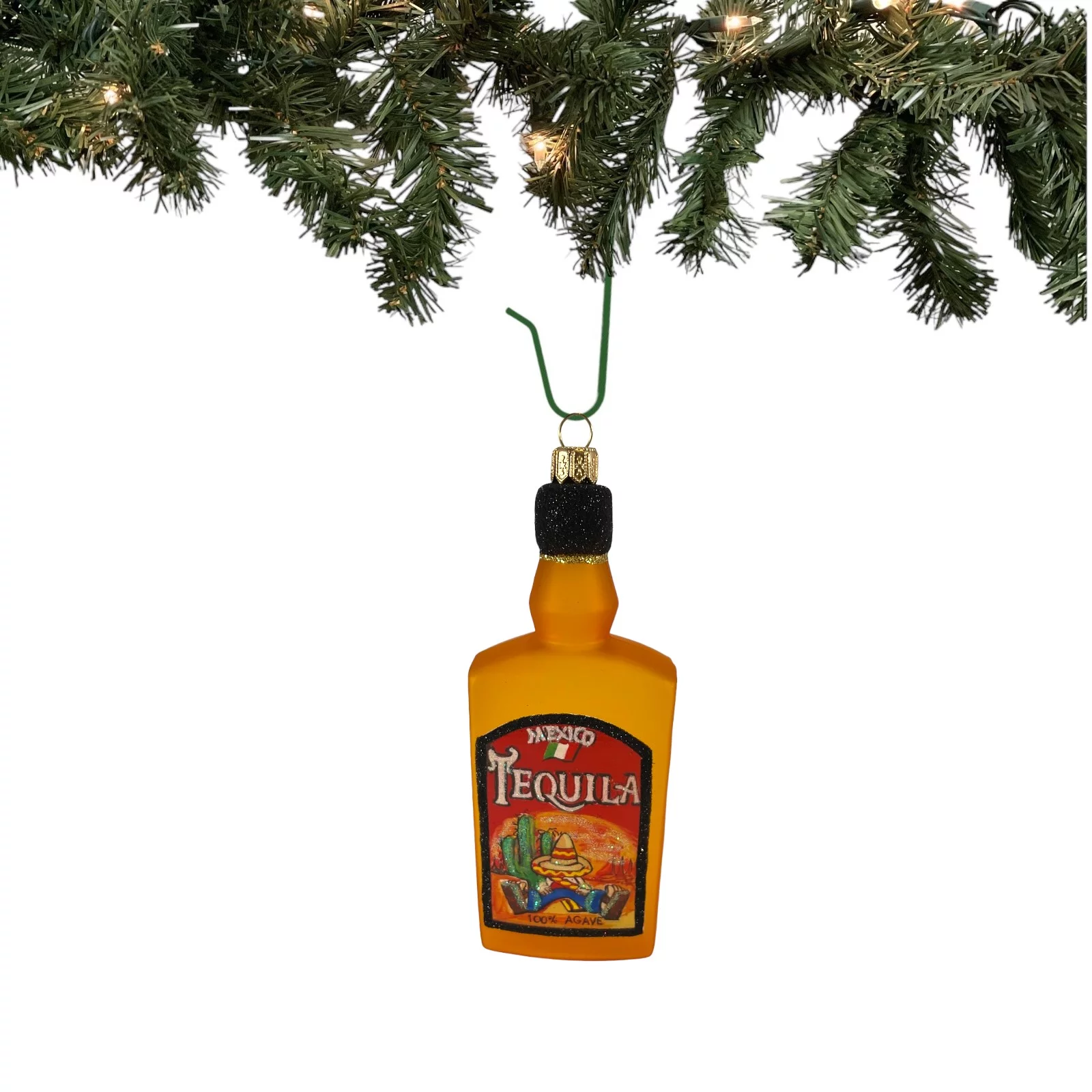 Mexican Tequila Bottle Polish Blown Glass Christmas Ornament  Tree Decoration