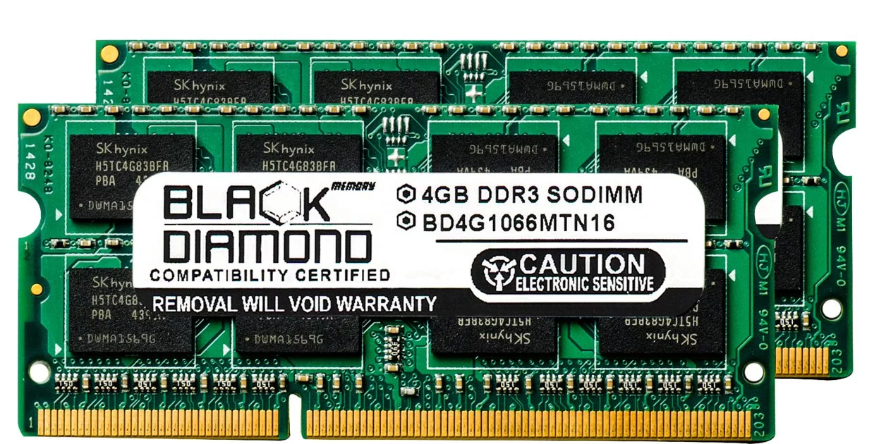 8GB 2X4GB Memory RAM for Apple Mac mini MB463LL/A 204pin PC3-8500 1066MHz DDR3 SO-DIMM Black Diamond Memory Module Upgrade