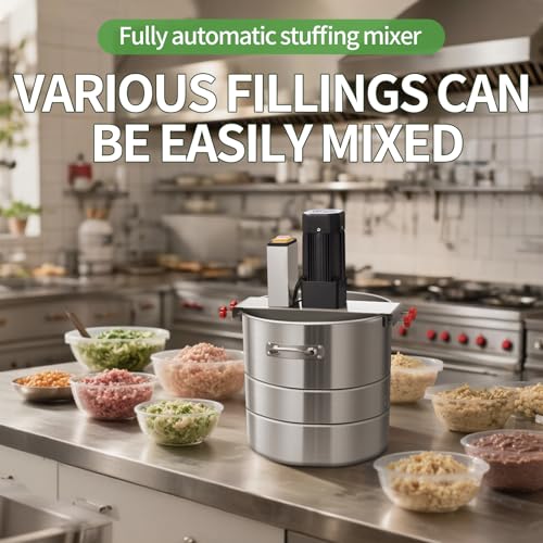 Multifunctional Stuffing Mixer, 33Lbs Automatic Dry and Wet Food Mixer, 110V 400W Stainless Steel Stirring Machine For Various Fillings, Dumpling Stuffing, Salads, Dry Powders, Commercial Food Mixer
