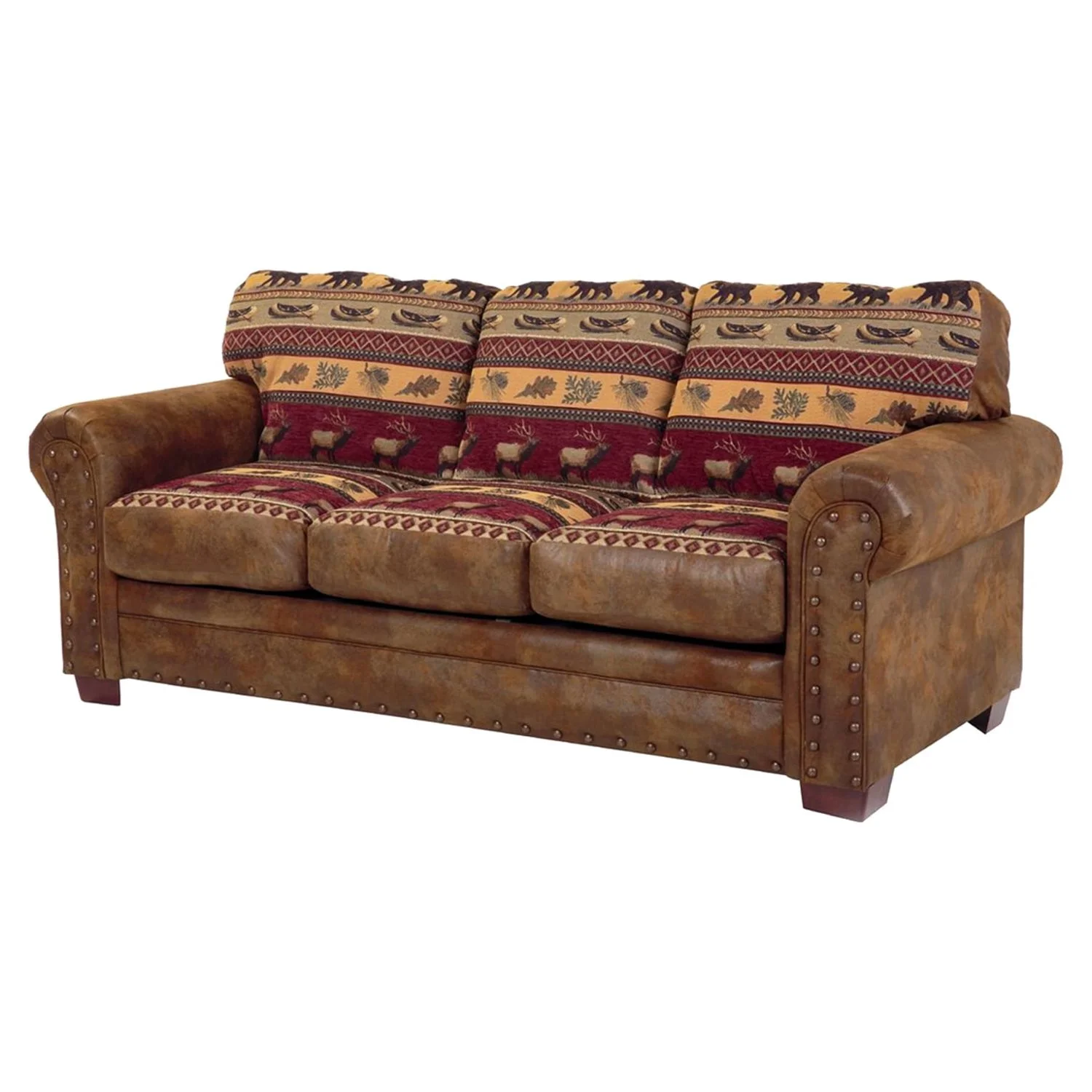 American Furniture Classics Sierra Lodge 4-piece Microfiber Sofa Set in Brown