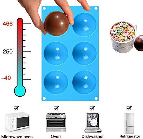 Hot Chocolate Bomb Mold Silicone Large Chocolate Sphere Mold Chocolate Ball Molds Silicone Hot Cocoa Bomb Molds 2.5