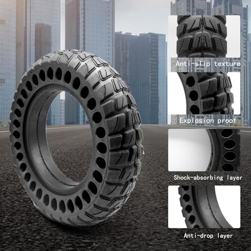 2Pcs 10x2.5 inch Solid Scooter Tires 10 inch Electric scooter Tire 60/70-6.5 Solid Rubber Tire