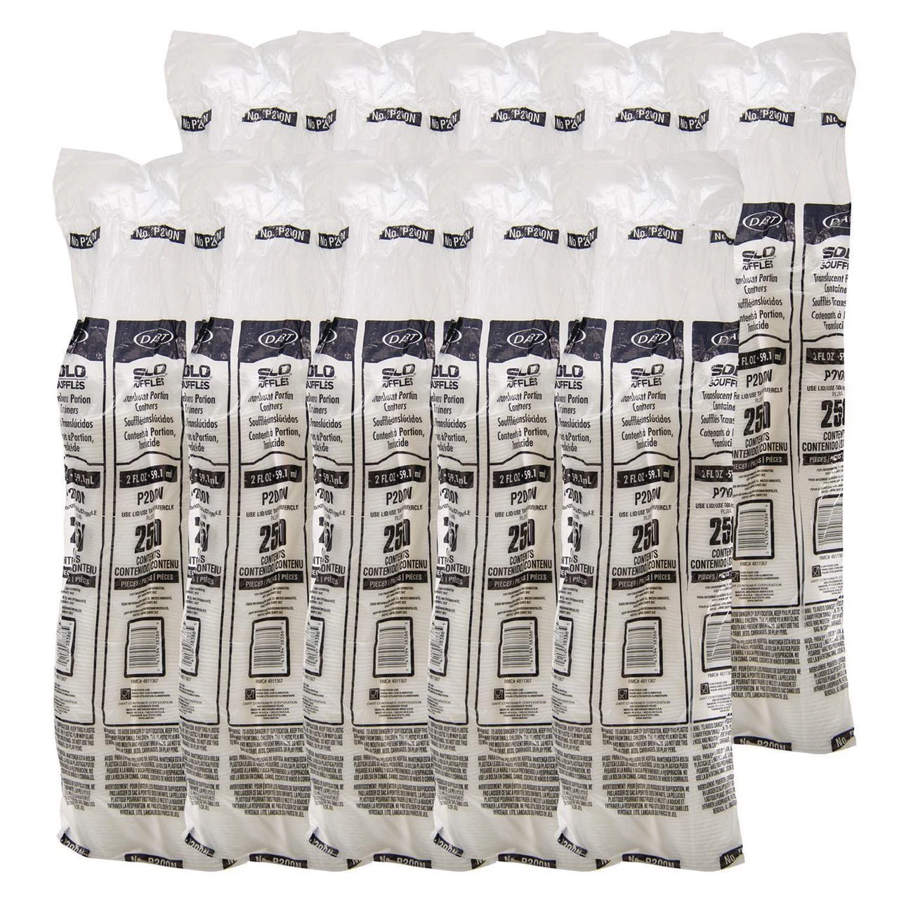 Solo Disposable Souffle Cup Clear Plastic 2 oz. 2500 Ct P200N