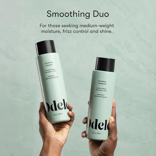 Smoothing Sulfate-Free Shampoo & Conditioner Set for Moisture, Frizz Control, Shine, and Straight to Curly Hair Types, 13 Fl Oz Each (2-Pack)