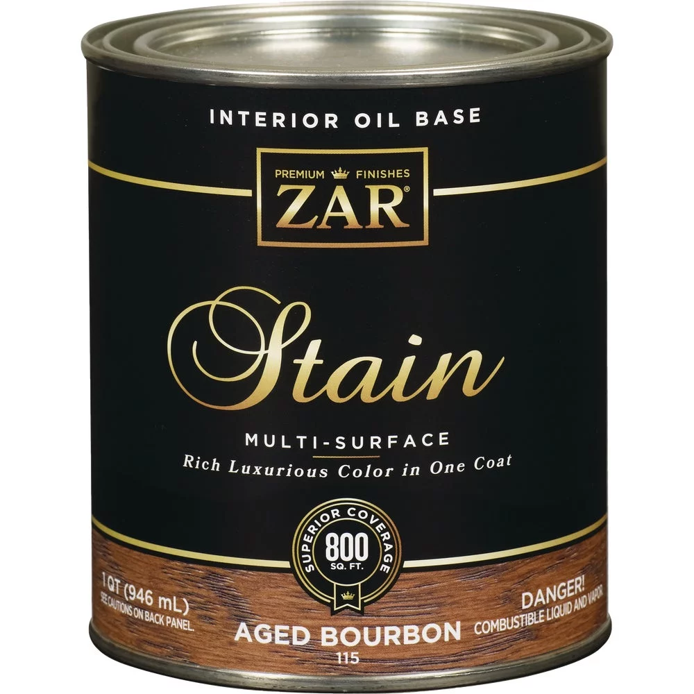 1 PK, ZAR Oil-Based Wood Stain, Aged Bourbon, 1 Qt.